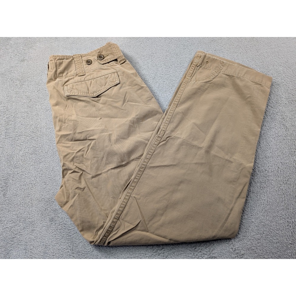 Vtg Polo Ralph Lauren Mens Cargo Pants 34x30 Khaki Cotton 3-D Multi-Pocket Y2K